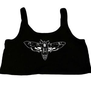 death moth cropped tank